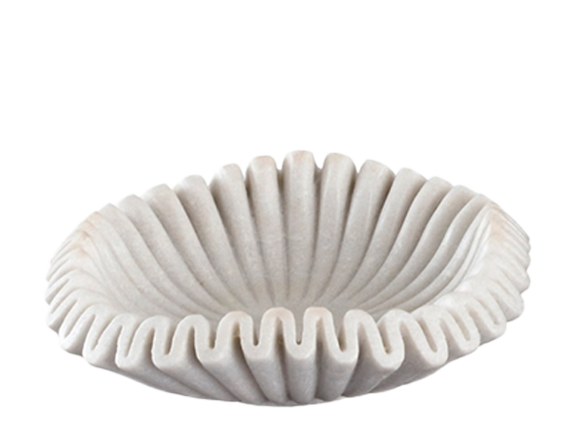 ELYSIA RUFFLED MARBLE BOWL
